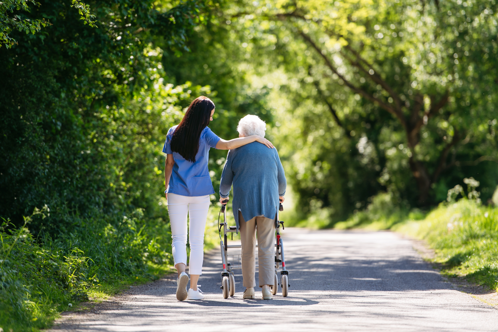 women with walker